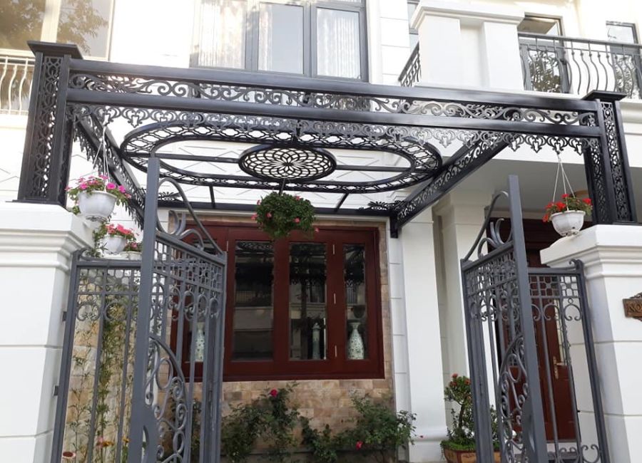 mái hiên sắt nghệ thuật
