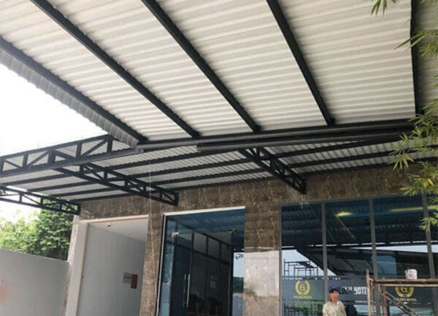 Các mẫu mái hiên đẹp bằng tôn đẹp nhất 2024