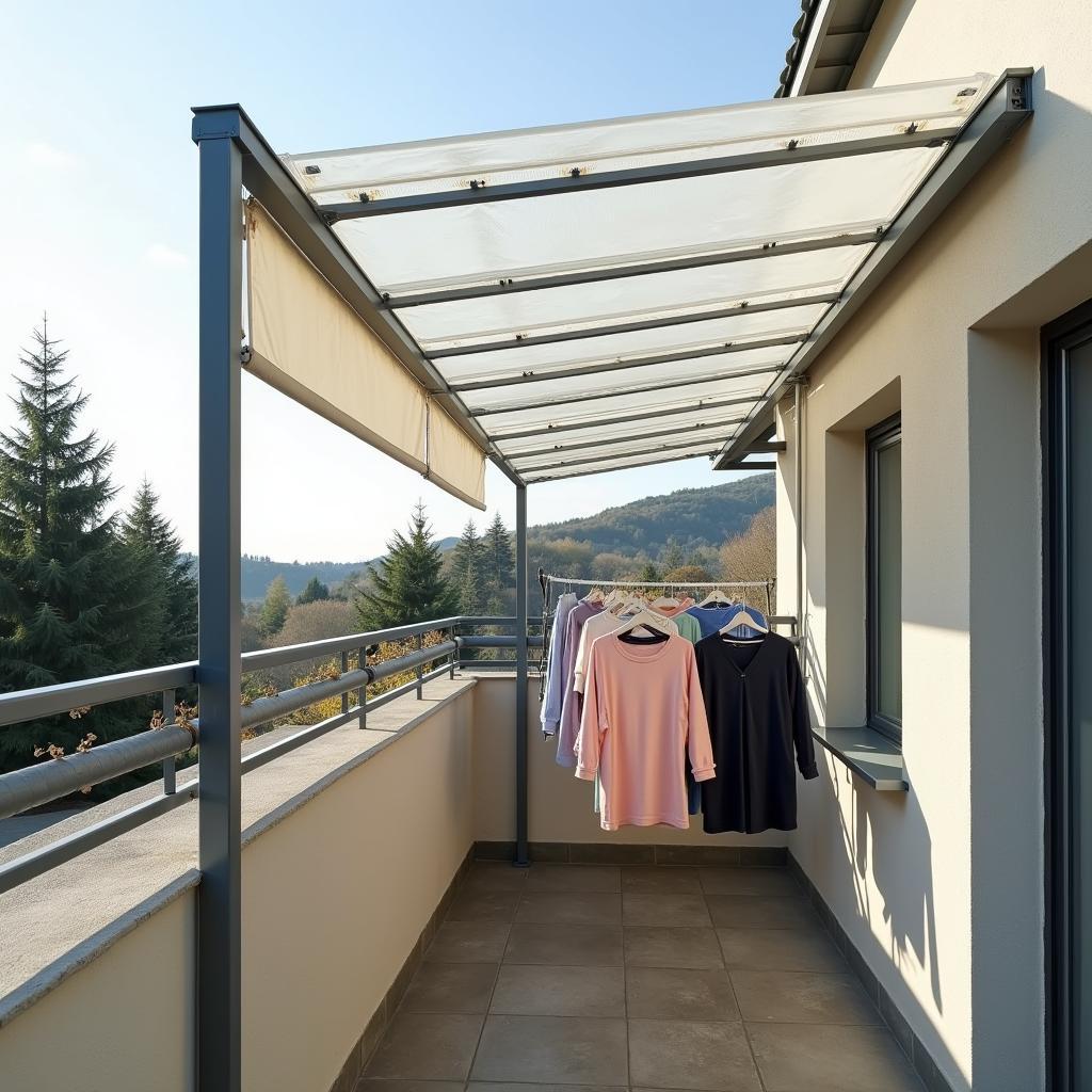 Mau mai che ban cong tam nhua poly cho khu vuc san phoi