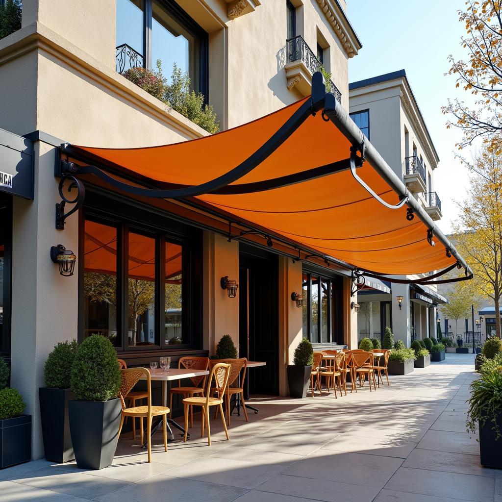 Mẫu mái xếp lượn sóng đẹp cho quán cafe ngoài trời với thiết kế độc đáo, thu hút khách hàng