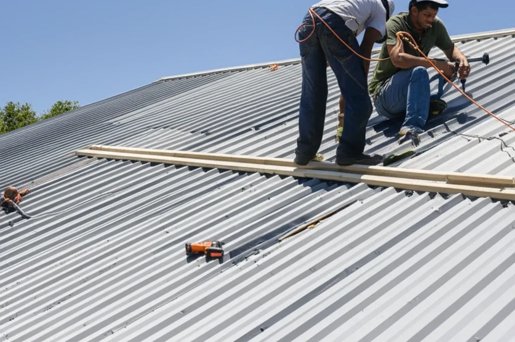 Quy trình thi công mái tôn che sân đẹp chuyên nghiệp của Mái Che Việt Đức 